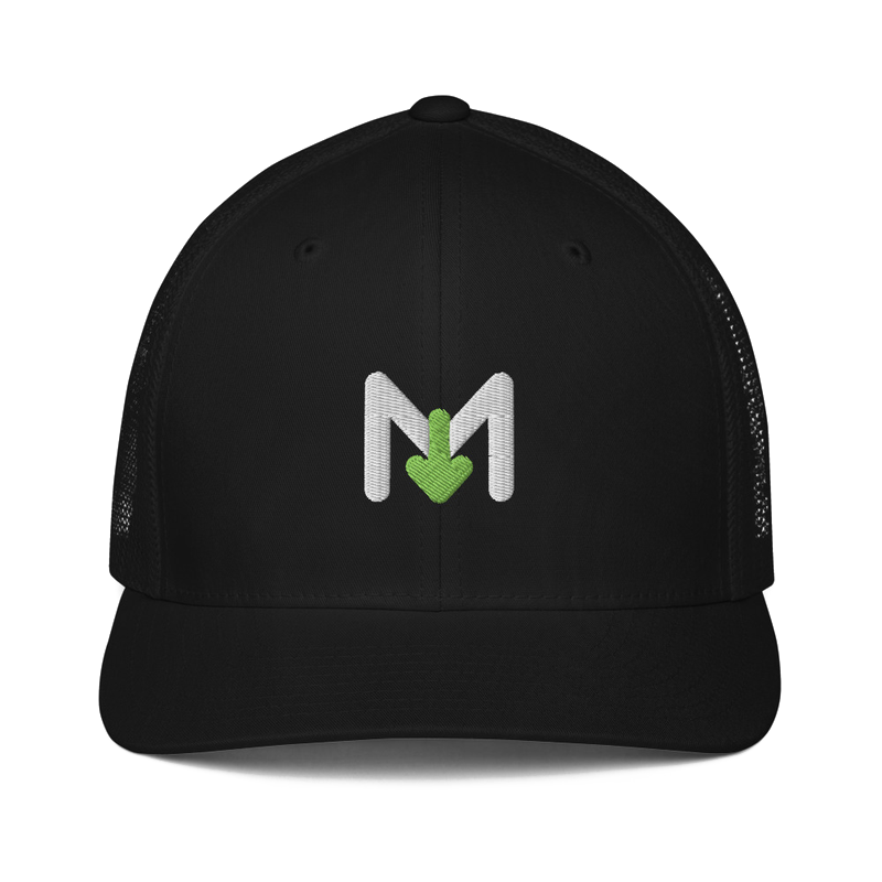 Motrix M-Drop Embroidered Trucker Cap, Black
