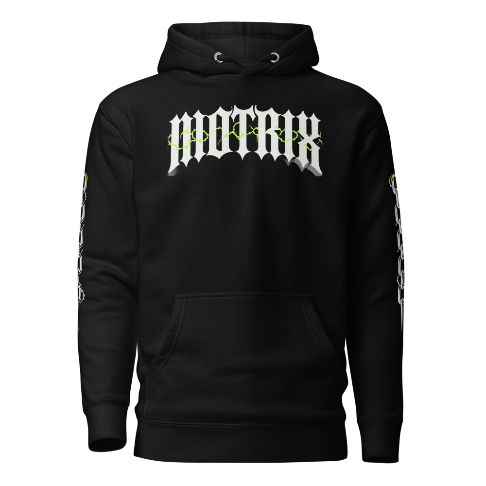 Motrix CHROME Hoodie — Crest, Black Pullover