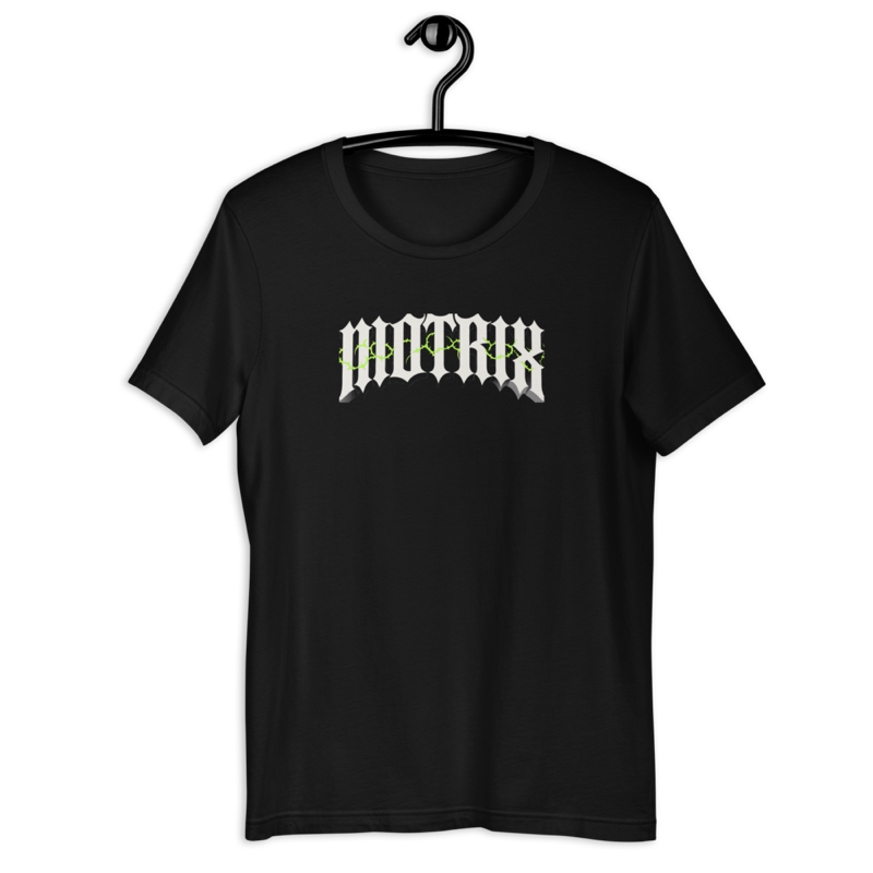 Motrix CHROME Tee — Crest, Black Cotton T-Shirt