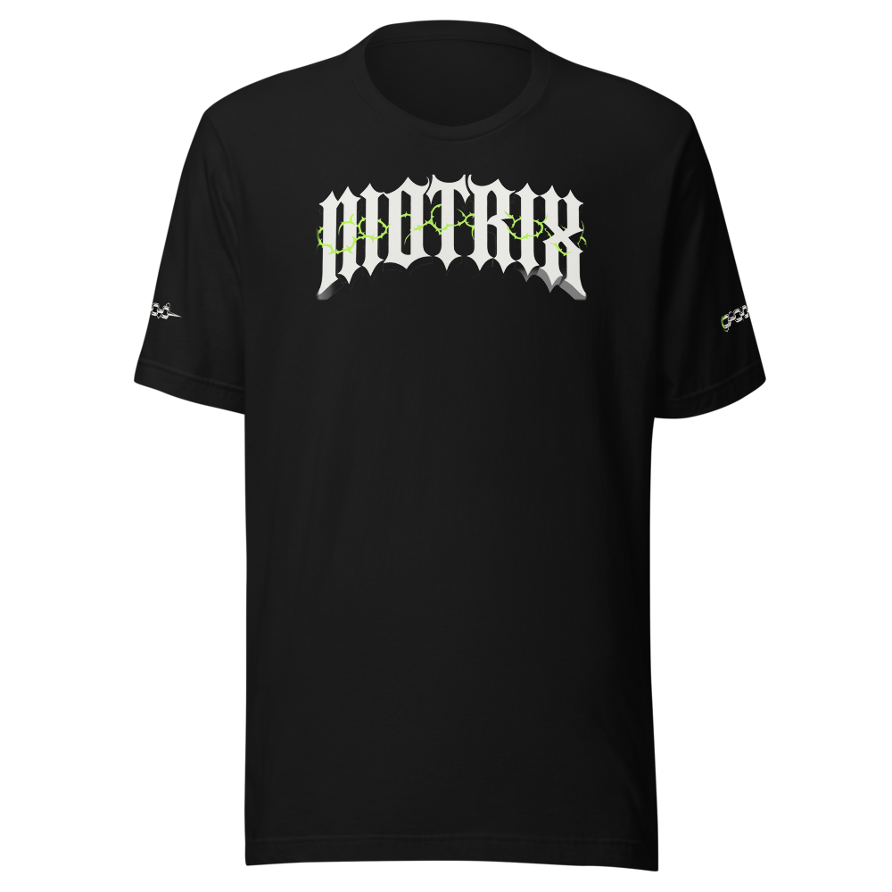 Motrix CHROME Tee — Crest, Black Cotton T-Shirt